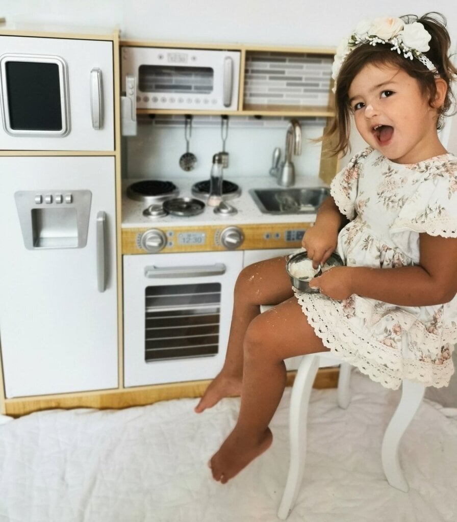 Medinė virtuvė XXL su LED apšvietimu ir priedais цена и информация | Žaislai mergaitėms | pigu.lt