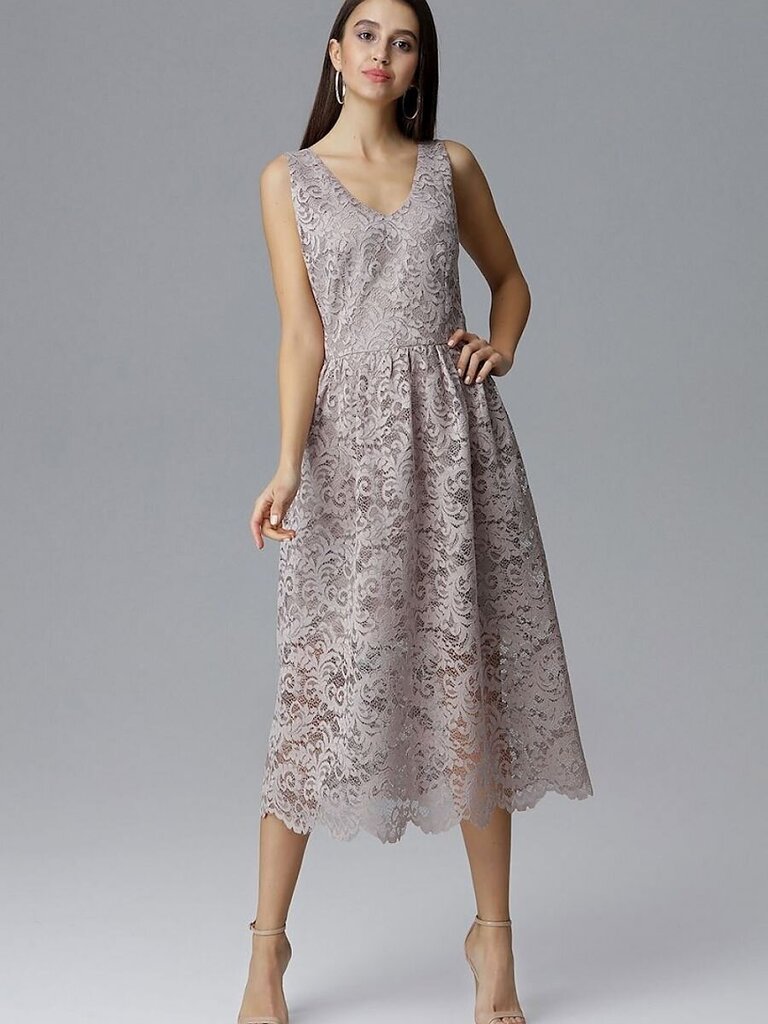 Vakarinė suknelė moterims Figl, pilka цена и информация | Suknelės | pigu.lt