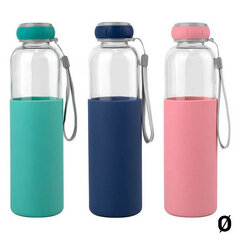 Бутылка для воды Bewinner, стекло, чехол-силикон, 400 мл, 7 x 7 x 19,8 см цена и информация | Фляги для воды | pigu.lt