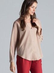 Marškiniai moterims Figl 135809, smėlio spalvos kaina ir informacija | Palaidinės, marškiniai moterims | pigu.lt