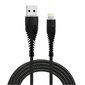 Fusion Fishbone USB-A į Lightning, 1.5 m juoda цена и информация | Laidai telefonams | pigu.lt