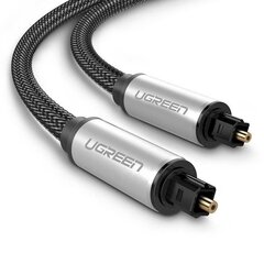 Оптический кабель в алюминиевой оплетке UGREEN AV108 Toslink Audio, 1 м (серый) цена и информация | Кабели и провода | pigu.lt