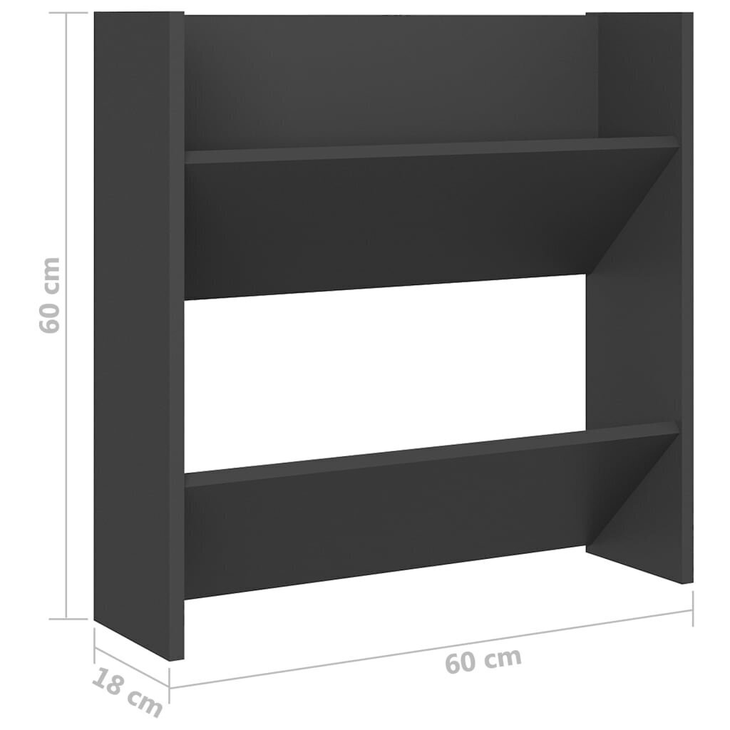 Sieninės spintelės batams, 4 vnt., pilkos, 60x18x60 cm kaina ir informacija | Batų spintelės, lentynos ir suolai | pigu.lt