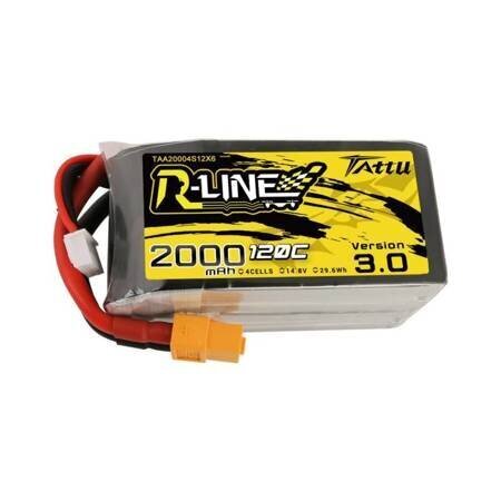 Tattu R-Line Version 3.0 2000mAh 14,8V 120C 4S1P XT60 kaina ir informacija | Išmanioji technika ir priedai | pigu.lt