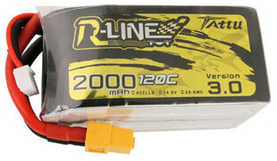 Tattu R-Line Version 3.0 2000mAh 14,8V 120C 4S1P XT60 kaina ir informacija | Išmanioji technika ir priedai | pigu.lt