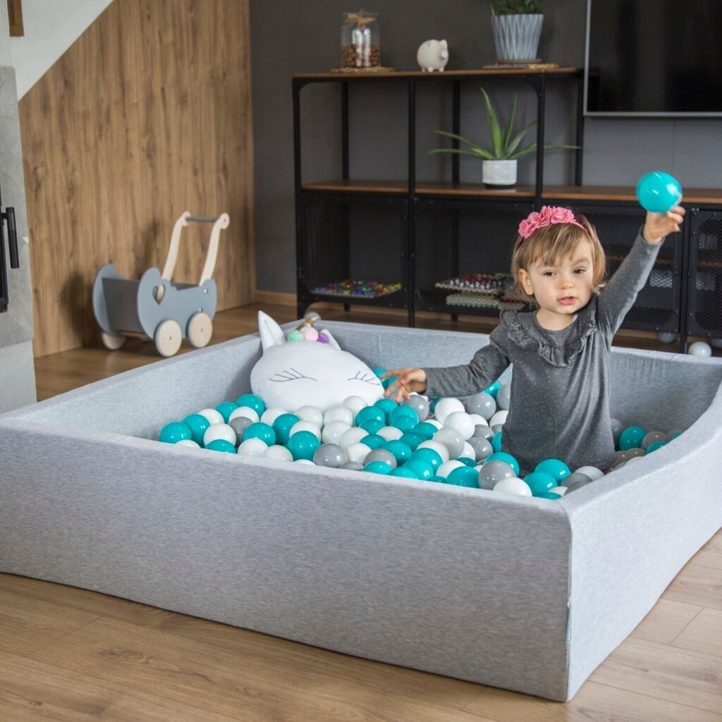 Baseinas su kamuoliukais KiddyMoon, 120x30cm/Be kamuolių kaina ir informacija | Žaislai kūdikiams | pigu.lt