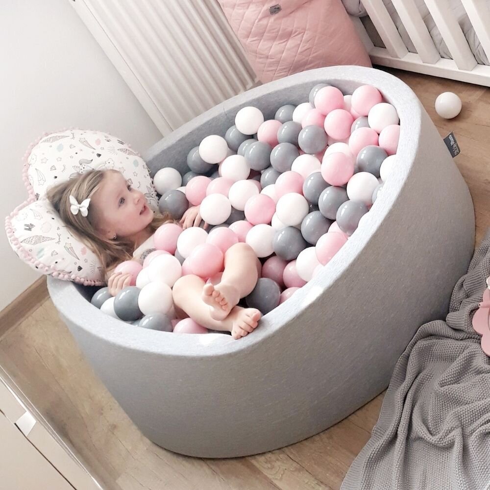 Baseinas su kamuoliukais KiddyMoon, 90x30cm/200 kamuolių ∅7cm kaina ir informacija | Žaislai kūdikiams | pigu.lt