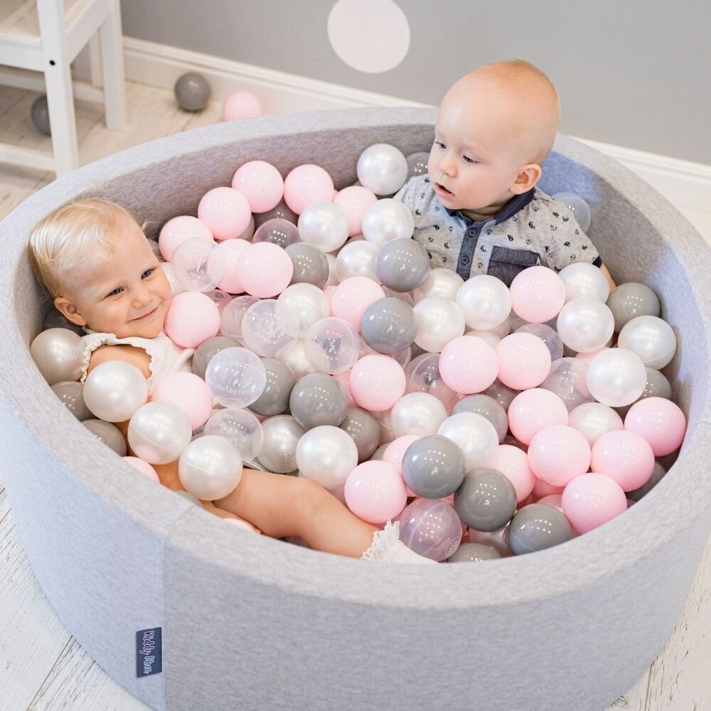 Baseinas su kamuoliukais KiddyMoon, 90x30cm/300 kamuolių ∅7cm kaina ir informacija | Žaislai kūdikiams | pigu.lt