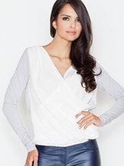 Блузка женская Figl, серый/белый цена и информация | Женские блузки, рубашки | pigu.lt