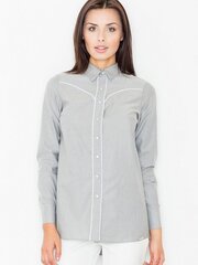 Marškiniai moterims Figl 61516, pilki kaina ir informacija | Palaidinės, marškiniai moterims | pigu.lt