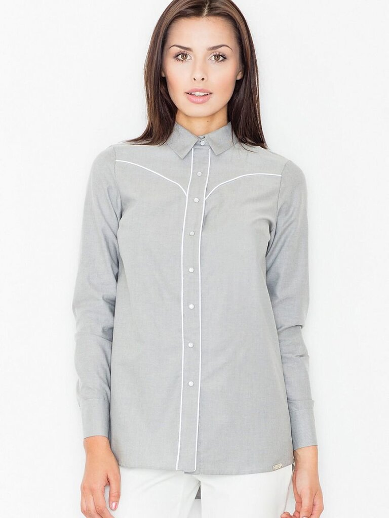 Marškiniai moterims Figl 61516, pilki цена и информация | Palaidinės, marškiniai moterims | pigu.lt