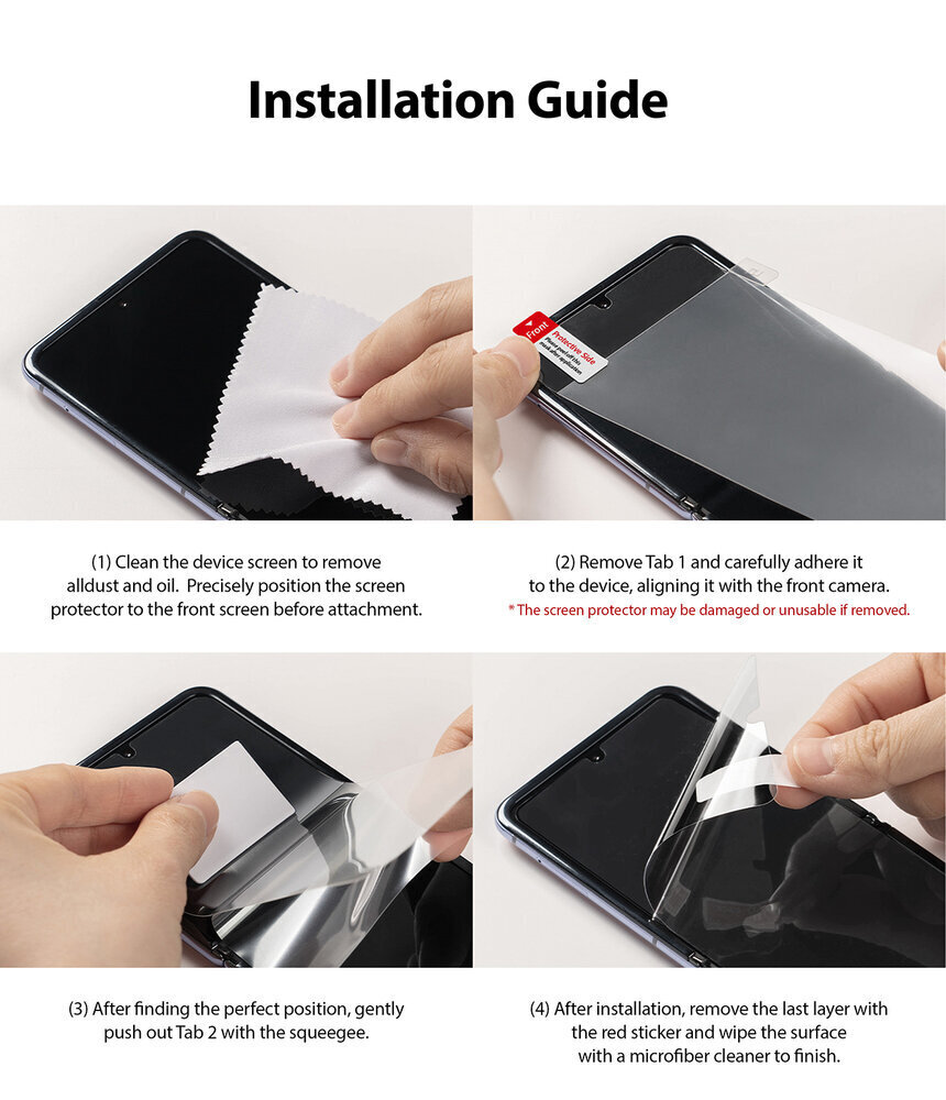 Apsauginė plėvelė Ringke Screen Protector skirtas Samsung Galaxy Z Flip3 5G цена и информация | Apsauginės plėvelės telefonams | pigu.lt