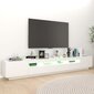 Televizoriaus spintelė su LED apšvietimu, 260x35x40 cm, balta kaina ir informacija | TV staliukai | pigu.lt