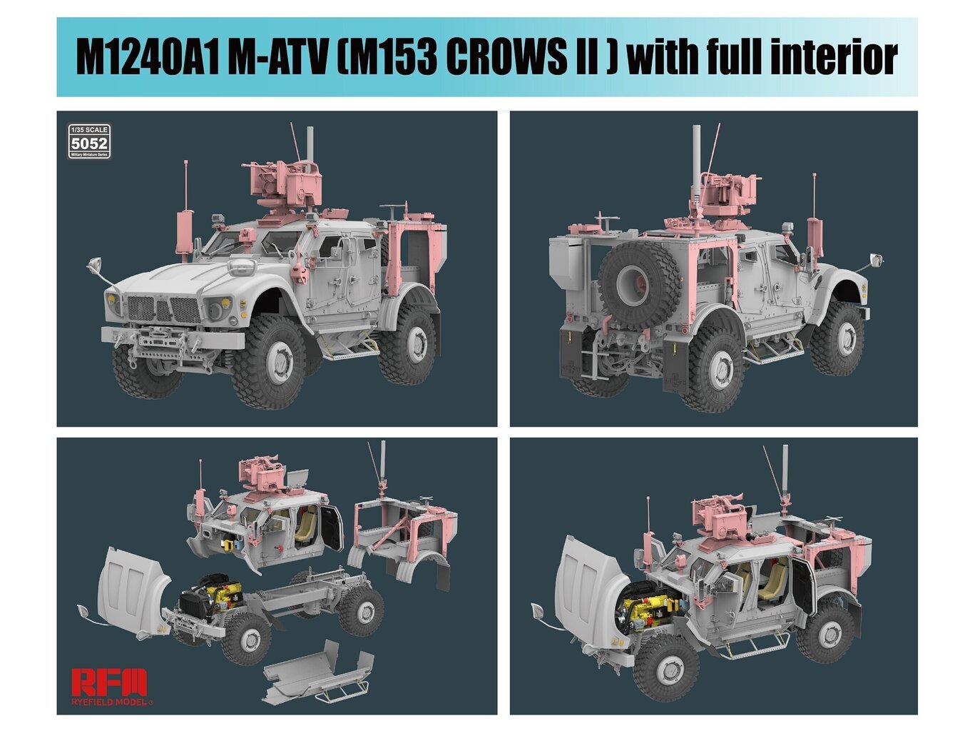 Plastikinis surenkamas modelis M1240A1 M-ATV 1/35, RFM-5052 цена и информация | Konstruktoriai ir kaladėlės | pigu.lt