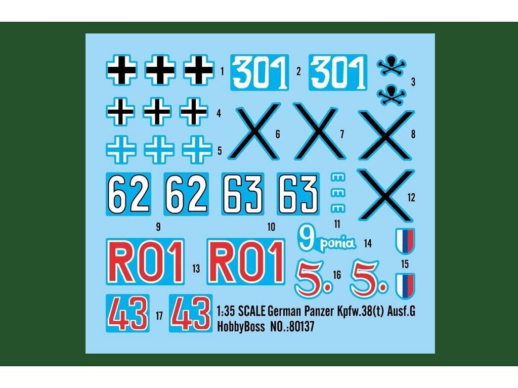 Konstruktorius Hobbyboss - German Panzer Kpfw.38(t) Ausf.G, 1/35, 80137 kaina ir informacija | Konstruktoriai ir kaladėlės | pigu.lt