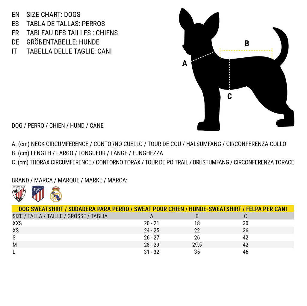 Megztinis Real Madrid C.F., baltas/mėlynas kaina ir informacija | Drabužiai šunims | pigu.lt