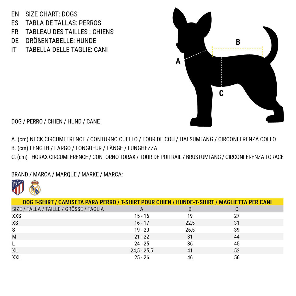 Marškinėliai Atlético Madrid, raudoni/balti kaina ir informacija | Drabužiai šunims | pigu.lt