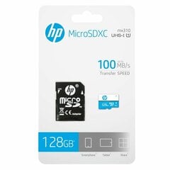 Карта памяти Micro SD с адаптером HP CI10 U1 128 ГБ цена и информация | Карты памяти для телефонов | pigu.lt