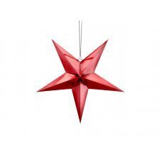 Dekoracija - žvaigždė, raudona, 0.24 X 0.032 X 0.136 kaina ir informacija | Dekoracijos šventėms | pigu.lt