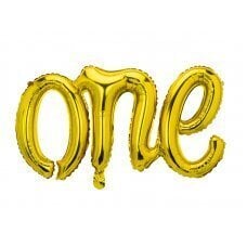 Folinis balionas One, auksinis kaina ir informacija | Balionai | pigu.lt