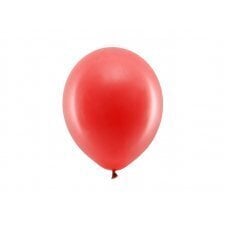 Воздушные шары Rainbow Balloons, 23 см, металлик, красные (1 шт. / 100 шт.) цена и информация | Шарики | pigu.lt