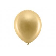 Lateksinis balionas, apvalus, auksinis, 30 cm kaina ir informacija | Balionai | pigu.lt