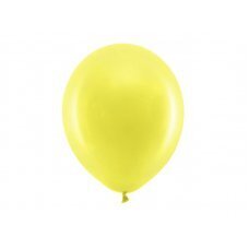 Vaivorykštiniai balionai 30 cm pastelinės, geltonos spalvos (1 vnt. / 100 vnt.) kaina ir informacija | Balionai | pigu.lt
