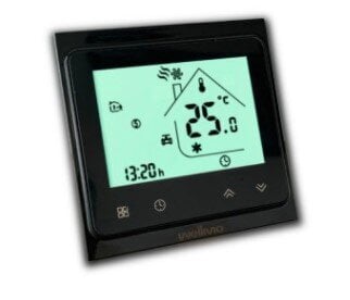 Grindinio šildymo tinklelis Wellmo MAT dydis 0,5 m2 ir programuojamas termostatas WTH-51.36 NEW BLACK juodas цена и информация | Grindų ir veidrodžių šildymo kilimėliai | pigu.lt
