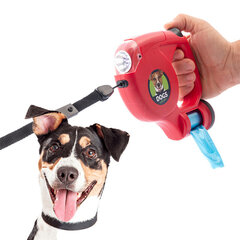Поводок для собаки со светодиодной подсветкой и сумками 5 m цена и информация | Поводки для собак | pigu.lt