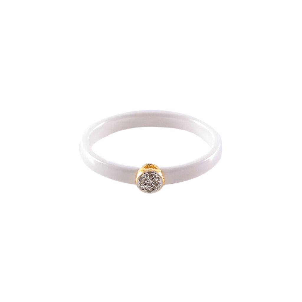 Keraminis žiedas su geltonu auksu ir deimantais ZGFY00654R5YD kaina ir informacija | Žiedai | pigu.lt