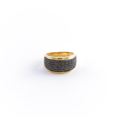 Auksinis žiedas su juodais brilantais ZGR23278DB kaina ir informacija | Žiedai | pigu.lt