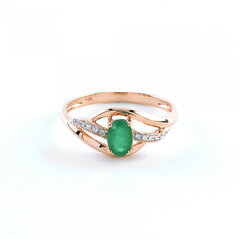 Auksinis žiedas su smaragdu ir briliantais ZGR0046989DE kaina ir informacija | Žiedai | pigu.lt