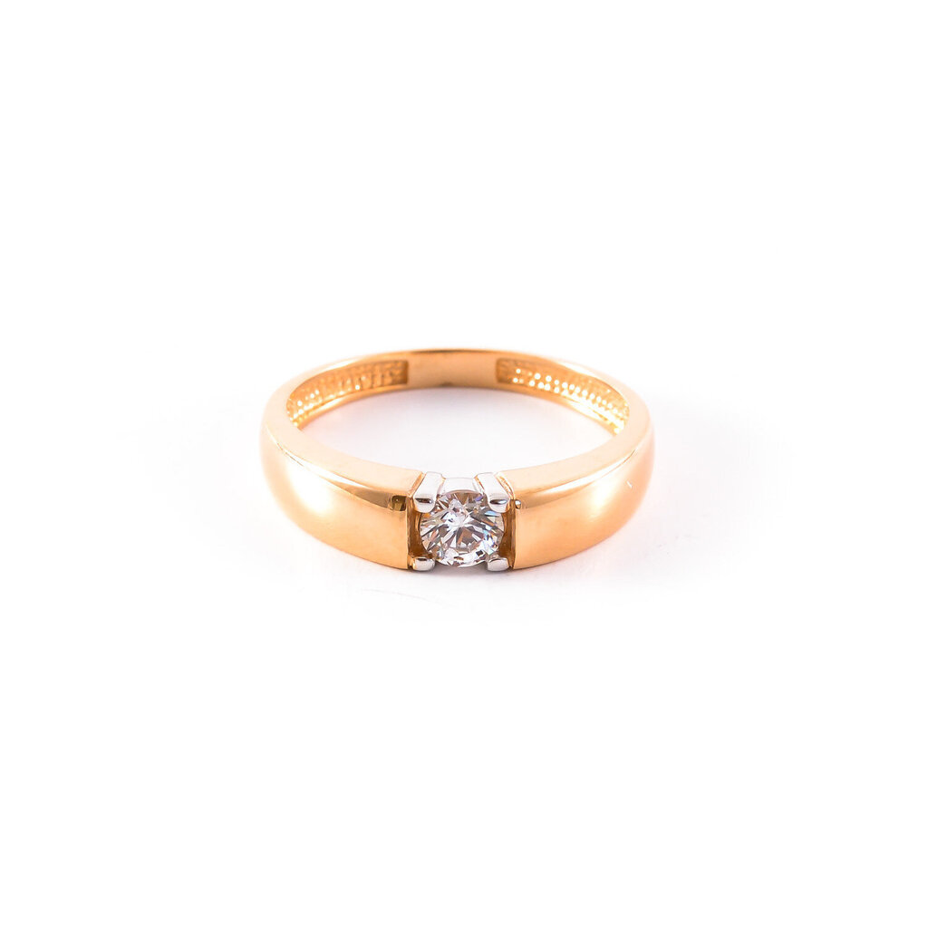 Auksinis žiedas su cirkoniu centre ZGYZ2384 цена и информация | Žiedai | pigu.lt
