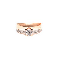 Двойное золотое кольцо с цирконами ZGA199 цена и информация | Кольцо | pigu.lt