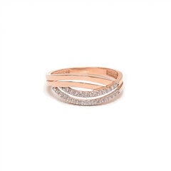 Auksinis žiedas su dviem juostelėm cirkonių ZGYZ1693 kaina ir informacija | Žiedai | pigu.lt