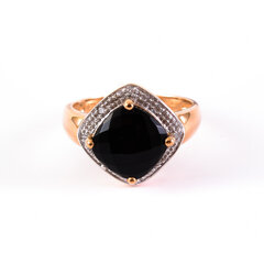 Золотое кольцо с ониксом и бриллиантами ZGR1956PO цена и информация | Кольцо | pigu.lt
