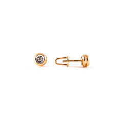 Auksiniai auskarai su briliantu ZAKC006881E5RD kaina ir informacija | Auskarai | pigu.lt