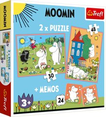 Dėlionė Trefl dėlionė ir atminties kortelėms Moomin, 30+ 48+ 24 d. kaina ir informacija | Dėlionės (puzzle) | pigu.lt