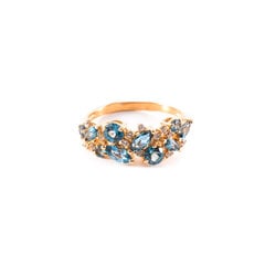 Золотое кольцо с мелкими Лондон топазами ZGT103016254LBT цена и информация | Кольцо | pigu.lt