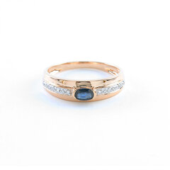 Золотое кольцо с сапфиром и бриллиантами ZGR0024321DS цена и информация | Кольцо | pigu.lt