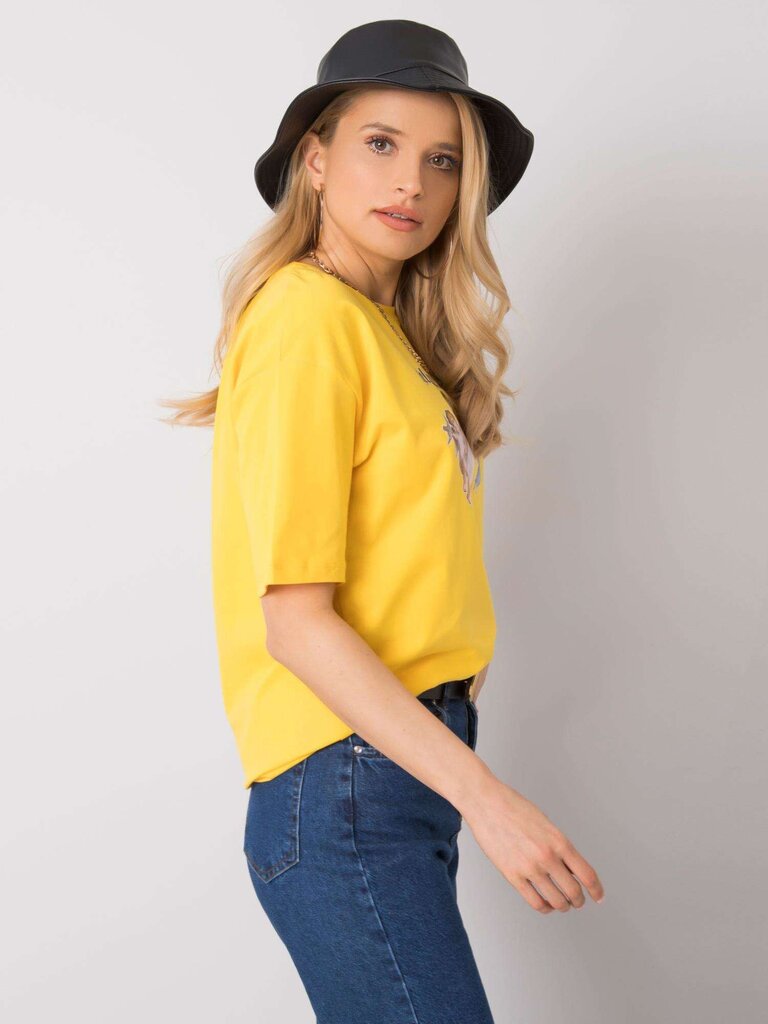 Marškinėliai moterims Rue Paris, geltoni kaina ir informacija | Marškinėliai moterims | pigu.lt