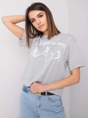 Marškinėliai moterims Rue Paris, pilki kaina ir informacija | Marškinėliai moterims | pigu.lt