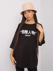 Marškinėliai moterims Rue Paris, juodi kaina ir informacija | Marškinėliai moterims | pigu.lt
