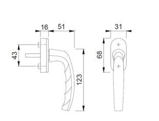 Lango rankena Hoppe Atlanta kaina ir informacija | Durų rankenos | pigu.lt