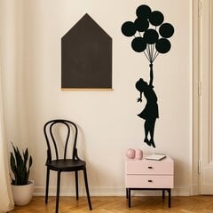 Стикер на стену девушка с воздушными шарами - виниловая наклейка девочка с шариками - декор комнаты цена и информация | Интерьерные наклейки | pigu.lt