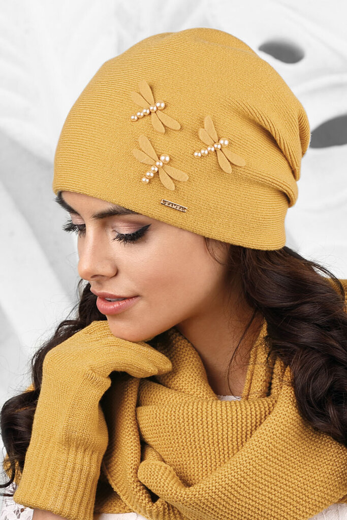 Kepurė moterims Kamea 122620, geltona kaina ir informacija | Kepurės moterims | pigu.lt