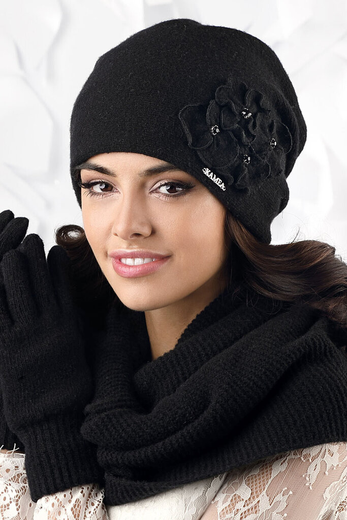 Kepurė moterims Kamea 122623, juoda kaina ir informacija | Kepurės moterims | pigu.lt