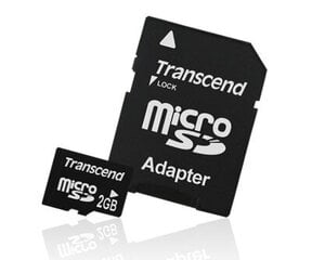 Карта памяти MICRO SD 2GB/TS2GUSD TRANSCEND цена и информация | Карты памяти для телефонов | pigu.lt