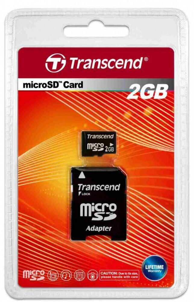 Transcend microSD 2GB + SD adapteris kaina ir informacija | Atminties kortelės telefonams | pigu.lt