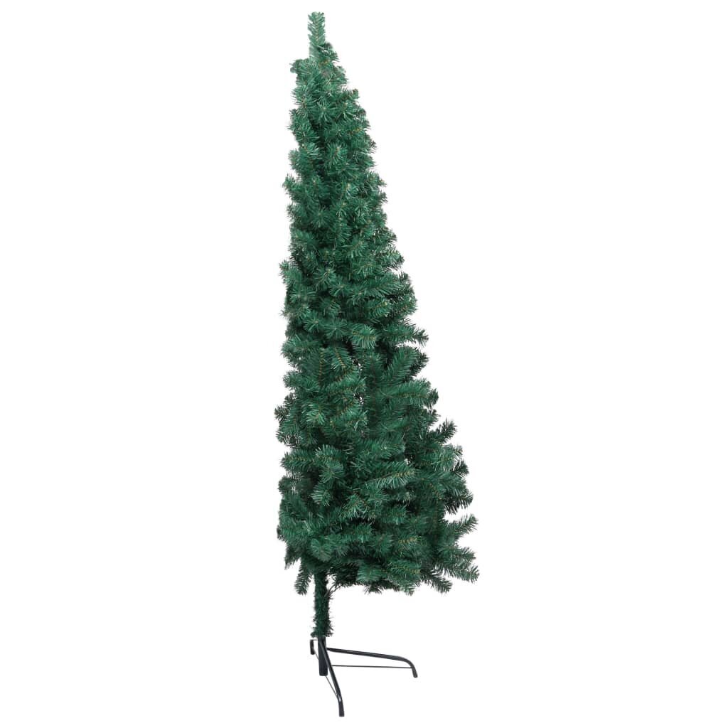 Dirbtinė pusinė Kalėdų eglutė su LED/žaisliukais, žalia, 180cm kaina ir informacija | Eglutės, vainikai, stovai | pigu.lt